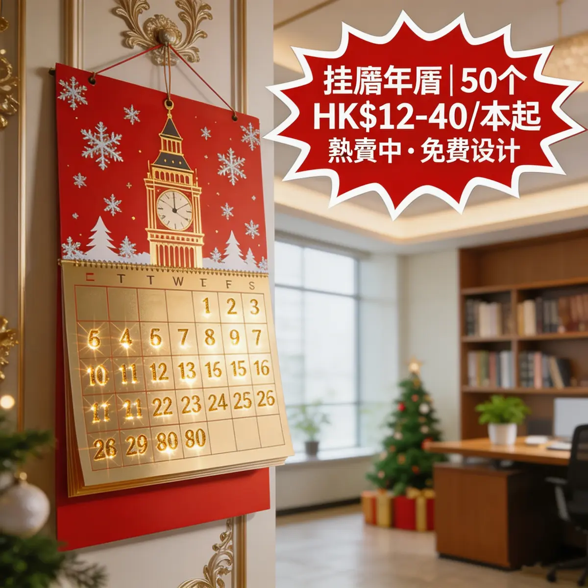 掛牆年曆 / 企業禮品 | 香港掛牆年曆印刷 250g–300g銅版紙或啞粉紙 | 智印港